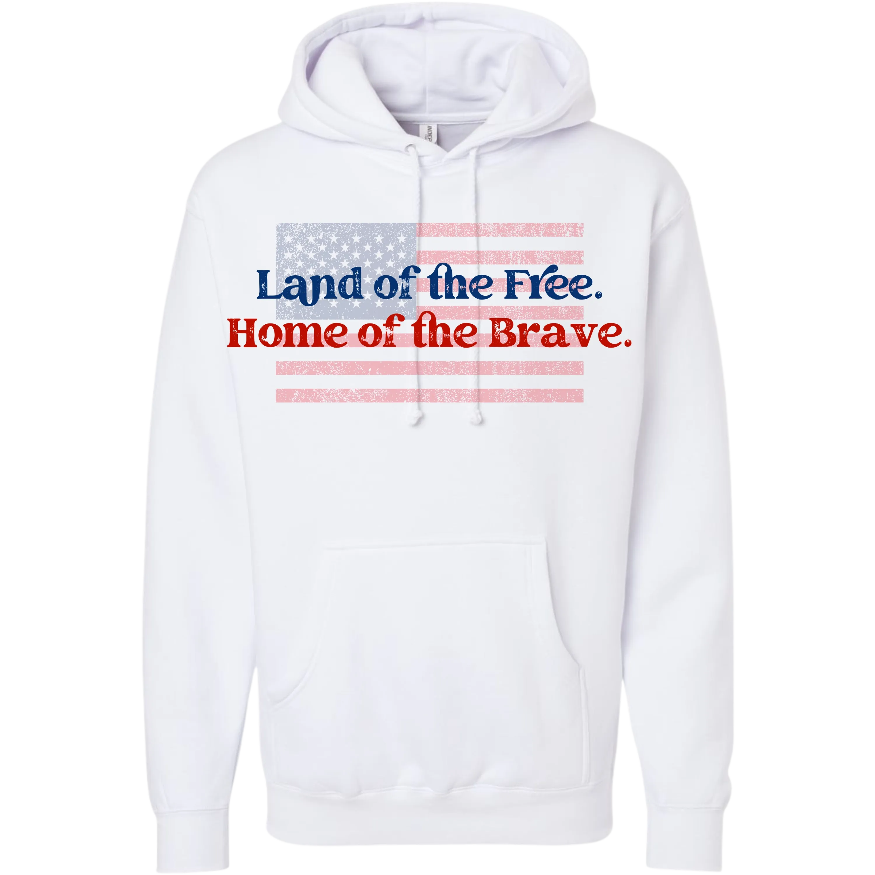 Land of the Free Patriotic Hoodie | Distressed American Flag Sweatshirt